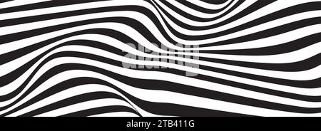 Abstrakter schwarzer und weißer Vektorwellenhintergrund Stock Vektor