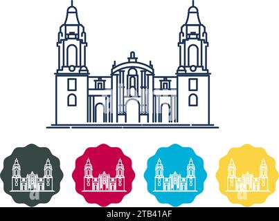 Die Basilika Metropolitan Cathedral von Lima und Primat von Peru – Stockbild als EPS 10 Datei Stock Vektor