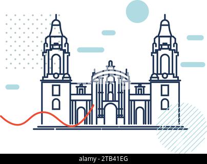 Die Basilika Metropolitan Cathedral von Lima und Primat von Peru – Stockbild als EPS 10 Datei Stock Vektor