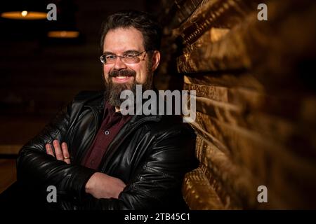 München, Deutschland. Dezember 2023. Der US-amerikanische Autor Christopher Paolini. Quelle: Lennart Preiss/dpa/Alamy Live News Stockfoto