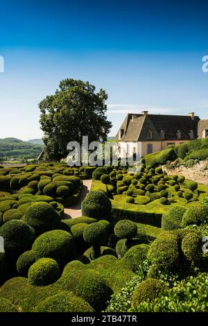 Buchsbaumgarten, Les Jardins de Marqueyssac, Vezac, Dordogne, Perigord, Departement Dordogne, Region Nouvelle-Aquitaine, Frankreich Stockfoto