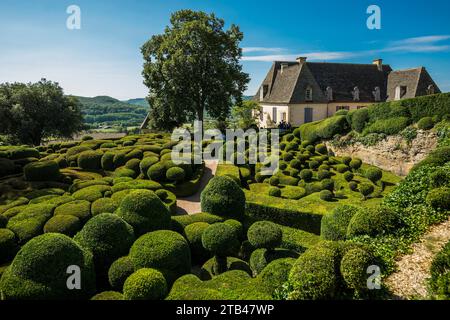 Buchsbaumgarten, Les Jardins de Marqueyssac, Vezac, Dordogne, Perigord, Departement Dordogne, Region Nouvelle-Aquitaine, Frankreich Stockfoto