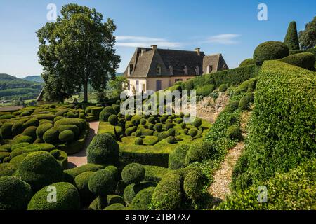 Buchsbaumgarten, Les Jardins de Marqueyssac, Vezac, Dordogne, Perigord, Departement Dordogne, Region Nouvelle-Aquitaine, Frankreich Stockfoto