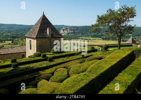 Buchsbaumgarten, Les Jardins de Marqueyssac, Vezac, Dordogne, Perigord, Departement Dordogne, Region Nouvelle-Aquitaine, Frankreich Stockfoto