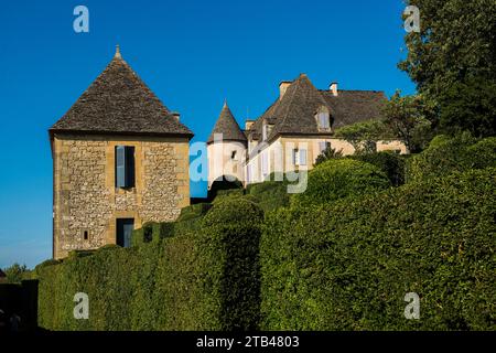 Buchsbaumgarten, Les Jardins de Marqueyssac, Vezac, Dordogne, Perigord, Departement Dordogne, Region Nouvelle-Aquitaine, Frankreich Stockfoto