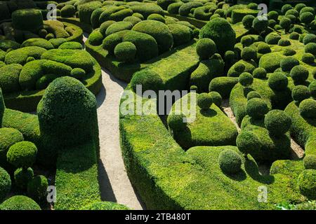 Buchsbaumgarten, Les Jardins de Marqueyssac, Vezac, Dordogne, Perigord, Departement Dordogne, Region Nouvelle-Aquitaine, Frankreich Stockfoto