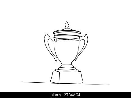 Meisterschaft Trophäe, eine Linie Zeichnung Vektor Illustration. Stock Vektor
