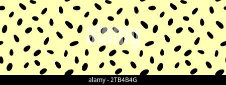 Kleines Strichmuster. Nahtloses minimales Strichmuster, kleine Elemente auf gelbem Hintergrund. Stock Vektor