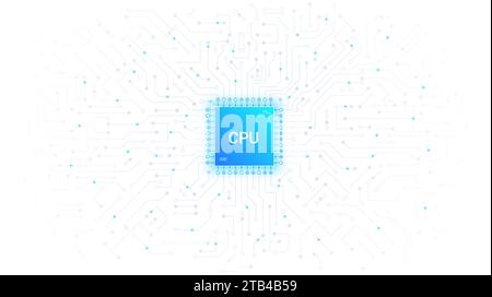 Weißer Postervektor der CPU Stock Vektor