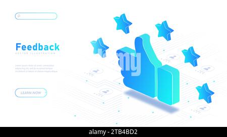 Feedback-Vektor für weißes Poster Stock Vektor