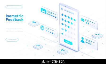 Feedback-Vektor für weißes Poster Stock Vektor