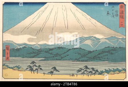 Hara, Nummer 14, aus der Serie Fifty-Three Stations of the Tokaido Road (Tokaido gojusan tsugi), auch bekannt als die Klerikschrift Tokaido (Reisho Tokaido) 1911 von Utagawa Hiroshige Stockfoto