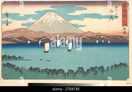 Ejiri, Nummer 19, aus der Serie 53 Stationen der Tokaido-Straße (Tokaido gojusan tsugi), auch bekannt als die Klerikschrift Tokaido (Reisho Tokaido) 1911 von Utagawa Hiroshige Stockfoto