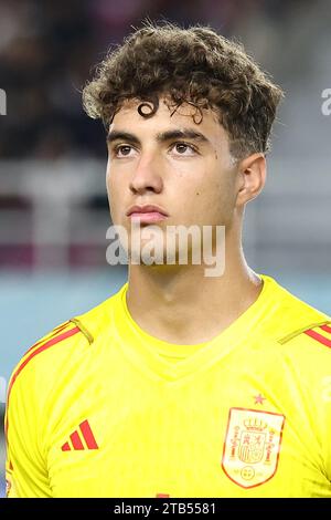 Surakarta, Indonesien. November 2023. Der Spanier Raul Jimenez vor dem Achtelfinale der FIFA U-17-Weltmeisterschaft Indonesien 2023 gegen Spanien 2-1 Japan im Manahan-Stadion in Surakarta, Indonesien, 20. November 2023. Quelle: AFLO/Alamy Live News Stockfoto