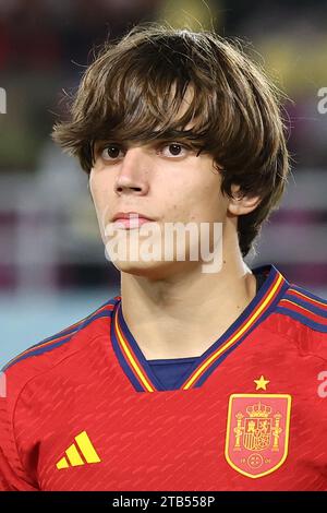 Surakarta, Indonesien. November 2023. Spanier Andres Cuenca vor dem Achtelfinale der FIFA U-17-Weltmeisterschaft Indonesien 2023 gegen Spanien 2-1 Japan im Manahan-Stadion in Surakarta, Indonesien, 20. November 2023. Quelle: AFLO/Alamy Live News Stockfoto