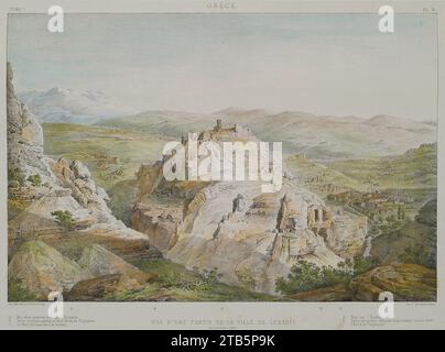 Vue d'une partie de la ville de Lebadée - Rey Etienne - 1867. Stockfoto