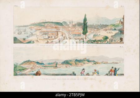 Gue Gle. De la Ville de Rio de Janeiro Prise du couvent de S.t Bento - Vue de la même ville, Prise de l´église de N. D. de la Gloire, da Coleção Brasiliana Iconográfica. Stockfoto