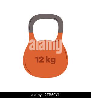 Illustration des Kettlebell-Vektors. CrossFit Objektgruppe. Fitnessgeräte in flachem Design. Kollektion zum Thema Sport. Ideal für Sportführer Stock Vektor