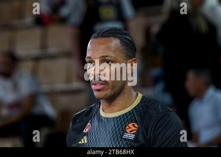 Monaco, Monaco. November 2023 30. AS Monaco #11 Alpha Diallo wird am 30. November 2023 während des Spiels der Turkish Airlines in der Euroleague Runde 11 zwischen AS Monaco und Olympiacos Piräus in der Gaston-Medecin-Halle in Monaco gesehen. Foto: Laurent Coust/ABACAPRESS.COM. Quelle: Abaca Press/Alamy Live News Stockfoto
