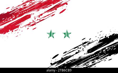 Syrien-Flagge mit Pinseleffekt Stock Vektor