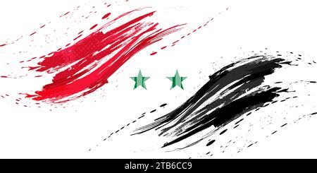 Syrien-Flagge mit Pinseleffekt Stock Vektor