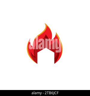 Home Fire Logo. Feuersymbol Vektor-Illustration Stock Vektor