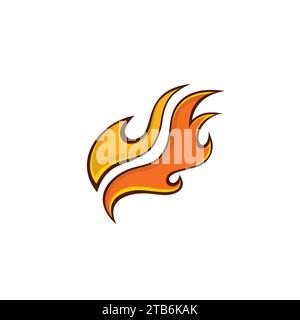 Fire Logo Simple Design mit orangefarbener Farbkombination Stock Vektor