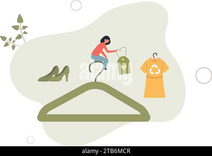 ECO Sale Concept.Responsible Shopping.Flat Vector Illustration. Stock Vektor