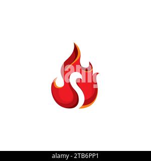 Swan Fire Logo-Symbol. Letter S Fire Logo Stock Vektor
