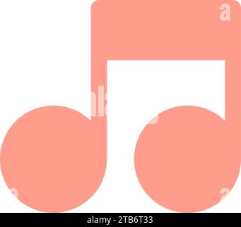 Doppelte musikalische Note. Rosafarbenes flaches Designelement. Pop-Art-Symbol für Feiertage in doppelter Note. Element der Weihnachtsveranstaltung. Einfaches flaches Vektorsymbol isoliert auf weißem Ba Stock Vektor