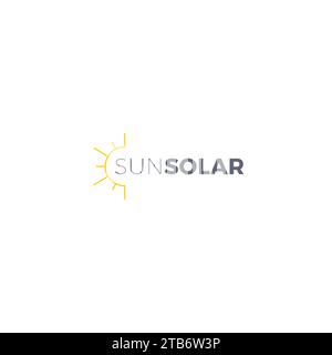 Sun Solar Logo Design Einfach. Solarsymbol Stock Vektor