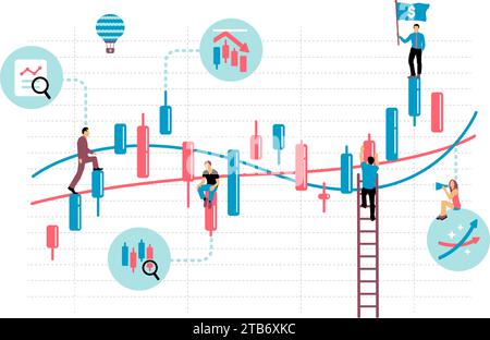 Vektorbanner Illustration mit Aktienanlagemotiv Stock Vektor