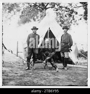 Warrenton, Virginia. Generalmajor Ambrose E. Burnside und Stabsoffiziere Stockfoto