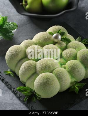 Apple Oolong – Apfelmousse-Kuchen Stockfoto