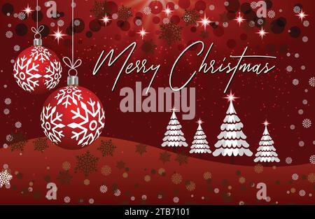 Feiern Sie Weihnachten mit unserem lebhaften Hintergrund. Verziert mit funkelnden Lichtern, immergrünen Zweigen und fröhlichen Motiven. Stock Vektor