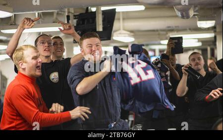 Sehen Sie sich den Super Bowl LI 170203 an Stockfoto