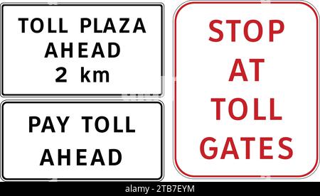 Mautschilder, Straßenschilder auf den Philippinen Stock Vektor