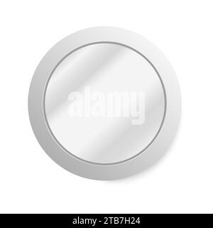 Realistischer Spiegel. Vektor realistische Spiegel mit unscharfen Reflexionen gesetzt. Metall rund, oval und rechteckig quadratischen Spiegel Rahmen auf transparentem Hintergrund Stock Vektor