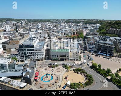St Helier Jersey Channel Inseln Drohne, Luft, Blick aus der Luft Stockfoto
