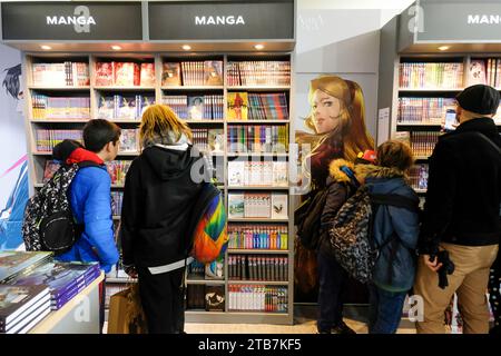 50. Angouleme International Comics Festival (Mittelwestfrankreich) am 26. Januar 2023. Atmosphäre an den Ständen der Comic-Verlage. Hier, Yo Stockfoto