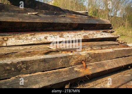 Alte verwitterte Holzstudien Stockfoto