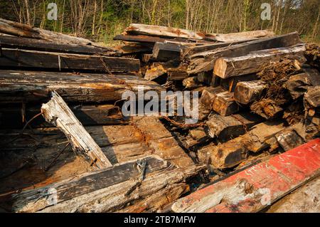 Alte verwitterte Holzstudien Stockfoto