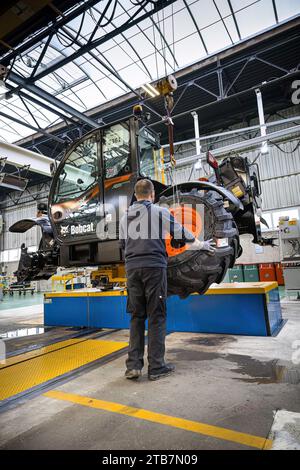 Pontchateau (Nordwestfrankreich): Reportage der Bobcat-Fabrik, einer Tochtergesellschaft der südkoreanischen Doosan-Gruppe, Hersteller von landwirtschaftlichen Betrieben und Betrieben Stockfoto