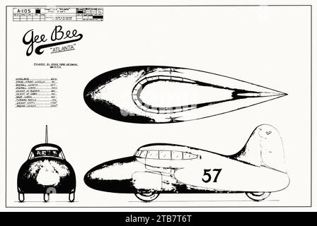 1933 Granville Gee-Bee Atlanta Indy 500 Concept – Oldtimer-Bild Stockfoto