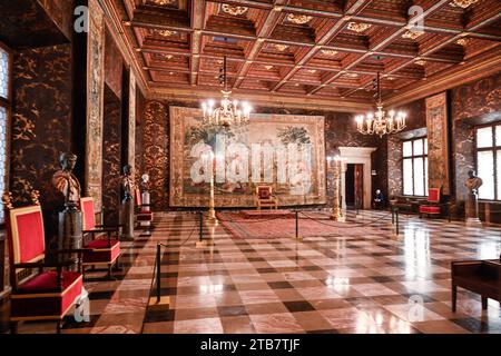 Polen, Krakau (Krakau): Das Königsschloss Wawel, ehemalige Residenz polnischer Monarchen. Royal Apartments und Staatsempfangsräume Stockfoto