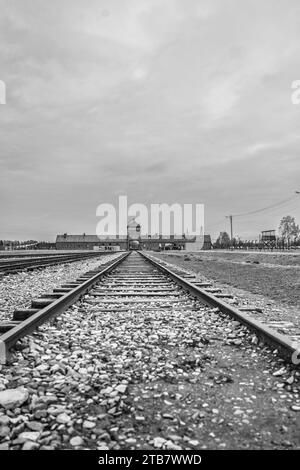 Polen: Auf dem Territorium der Städte Oswiecim und Brzezinka (Birkenau), dem Konzentrationslager Auschwitz-Birkenau Stockfoto