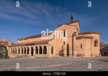 Spanien, Kastilien, Segovia, Iglesia de San Millan aus dem 12. Jahrhundert. Stockfoto