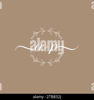 AP-Handschrift-Logo mit Initialunterschrift, Hochzeits- und Modekonzept Stock Vektor