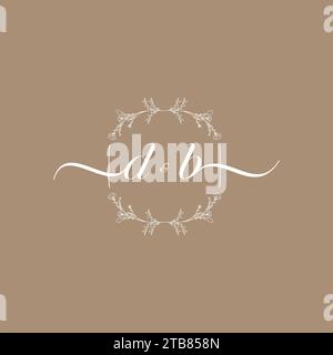 DB-Handschriftenlogo mit Initialunterschrift, Hochzeits- und Modekonzept Stock Vektor