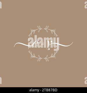 EY Handschriftenlogo der ersten Signatur, Hochzeit und Modekonzept Stock Vektor